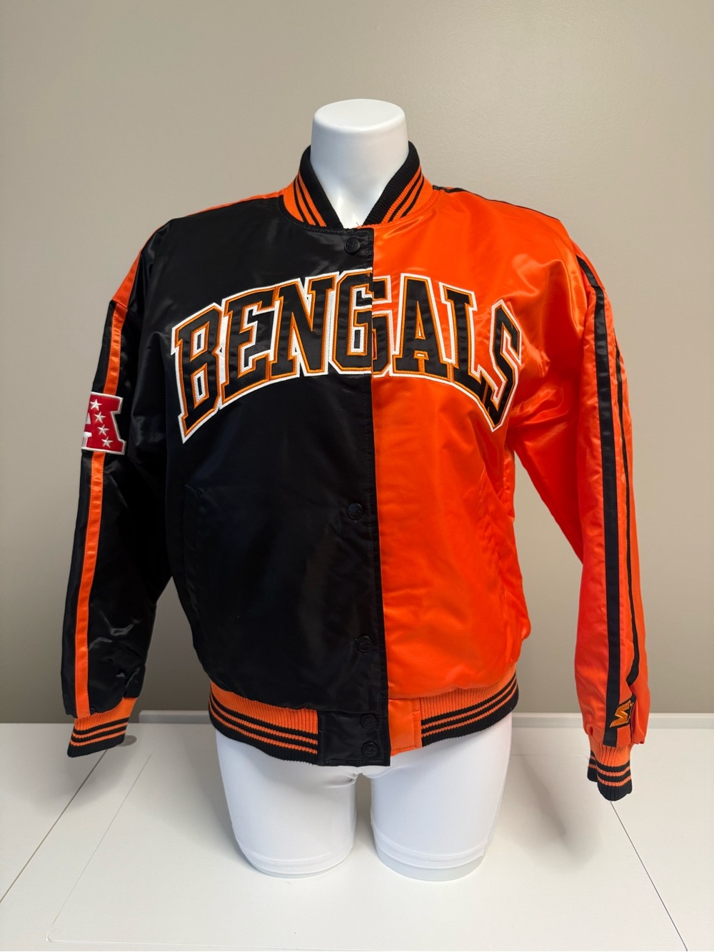 STARTER Bengals Split Black & Orange Jacket